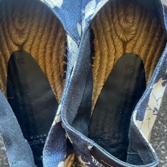 Saint Laurent Hibiscus Floral Cotton Espadrilles, Sz 36 - Picture 3 of 6